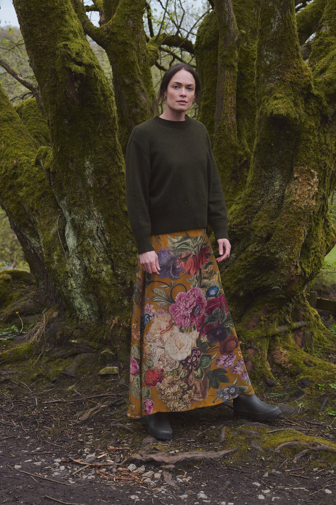 Primula Gold A-line Maxi Skirt