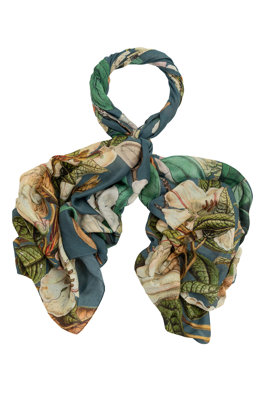 One Hundred Stars Rhodoleia Blue Scarf
