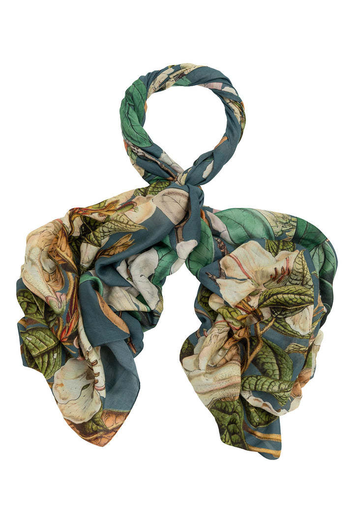 One Hundred Stars Rhodoleia Blue Scarf