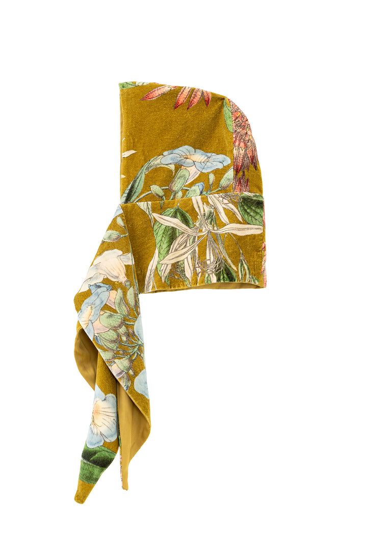 One Hundred Stars Rhodoleia Gold Velvet Hood