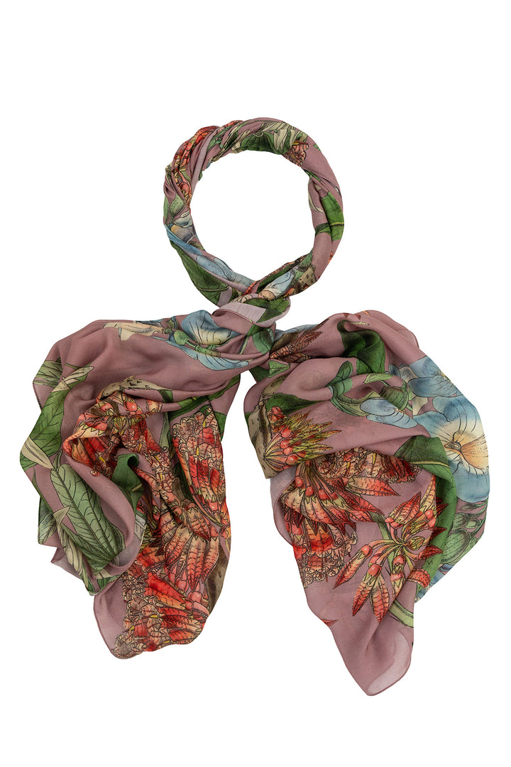 One Hundred Stars Rhodoleia Pink Scarf