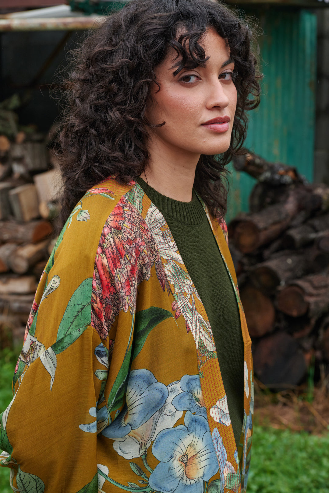 Rhodoleia Gold Kimono