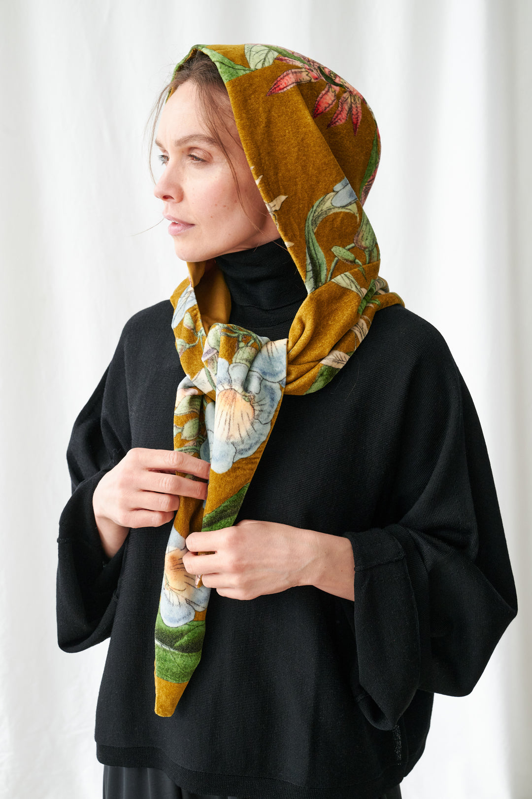 One Hundred Stars Rhodoleia Gold Velvet Hood