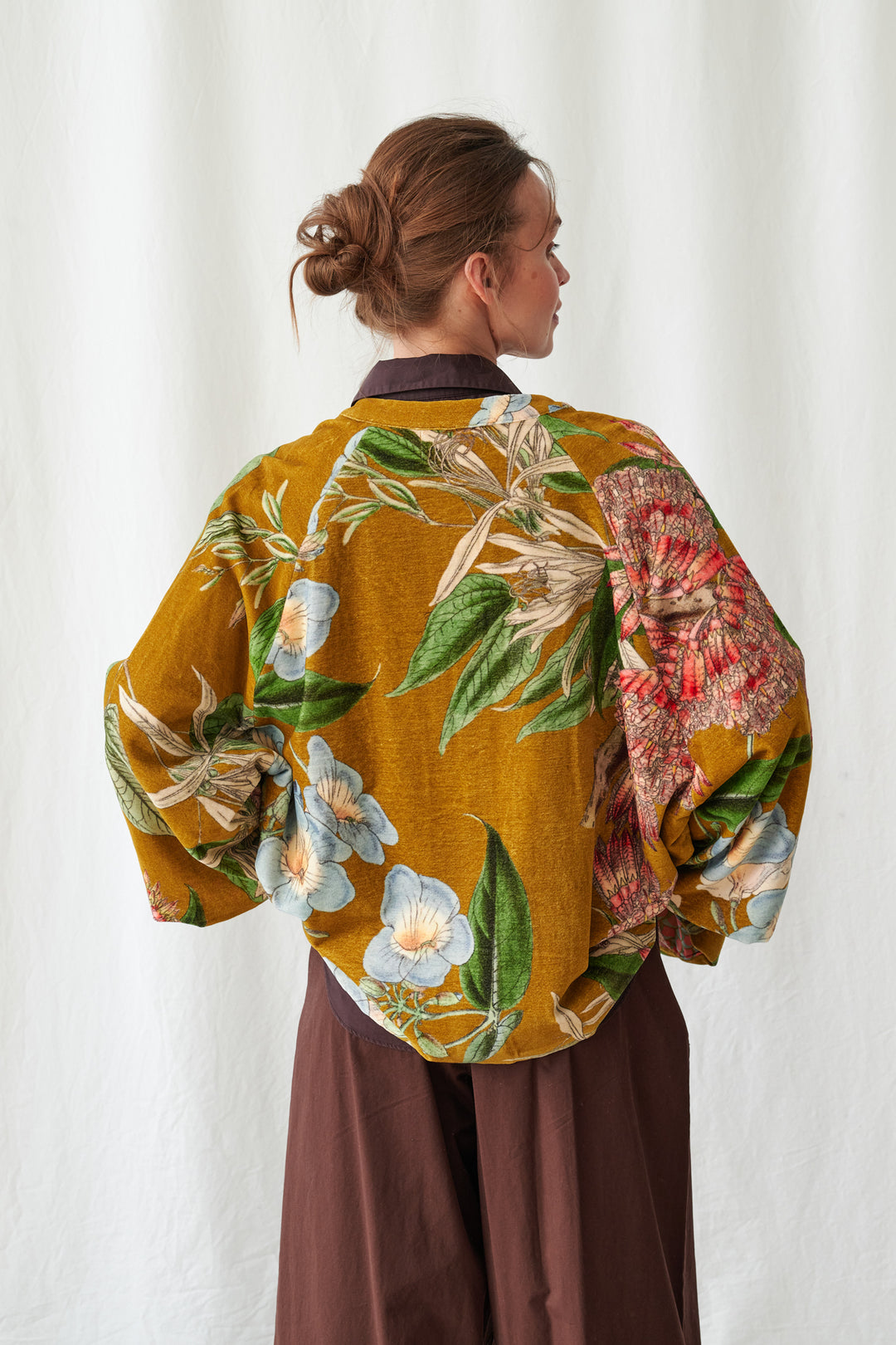 One Hundred Stars Rhodoleia Gold Velvet Jacket