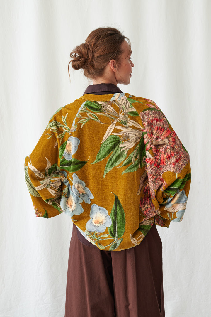 One Hundred Stars Rhodoleia Gold Velvet Jacket