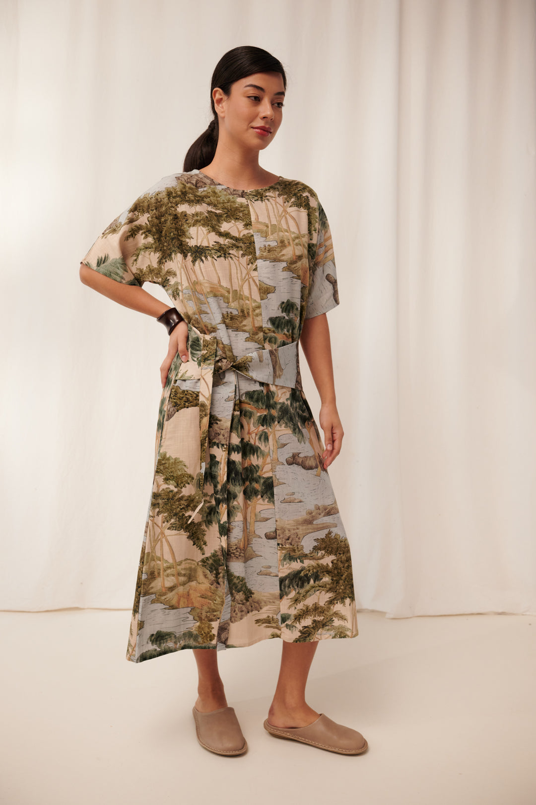 Rivers and Trees Natural Obi Dress