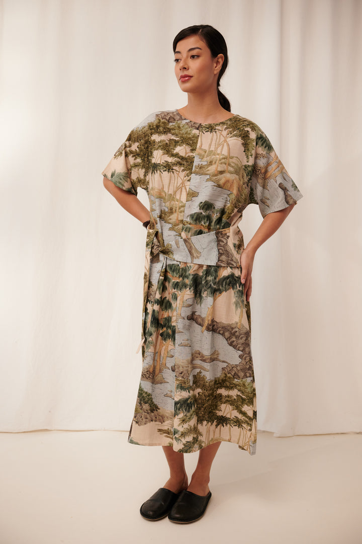 Rivers and Trees Natural Obi Dress