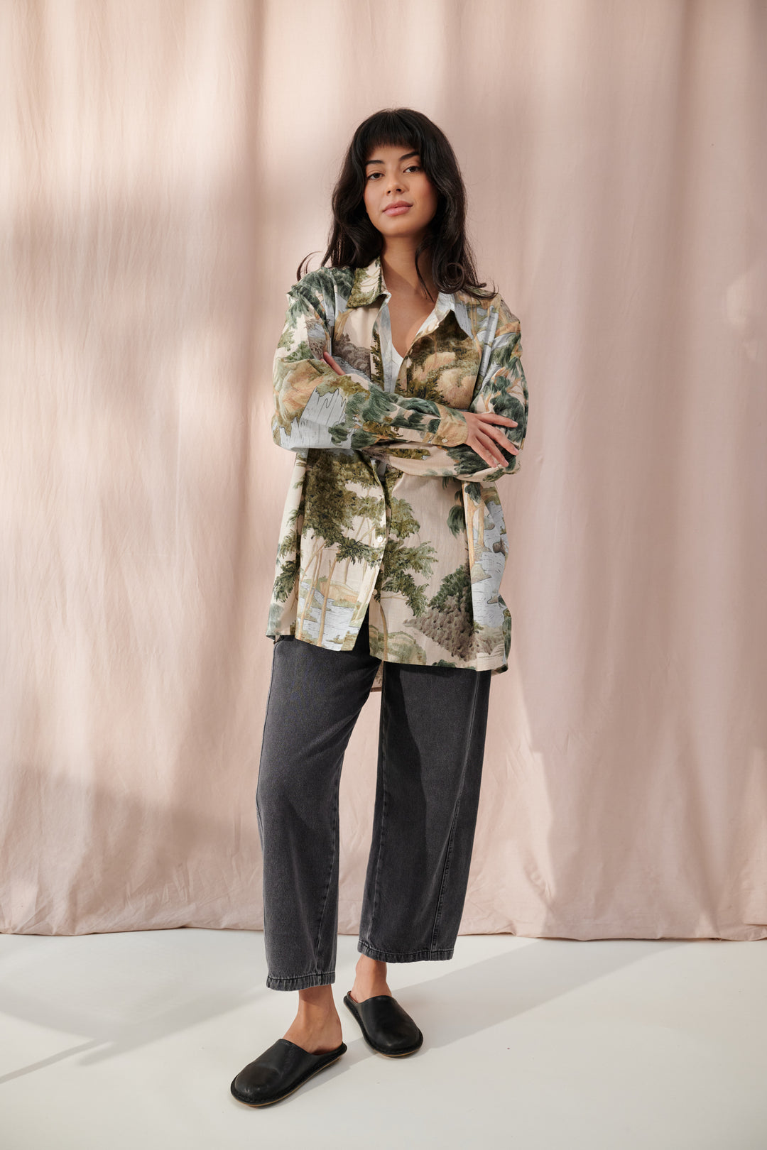 Rivers and Trees Natural Oversized Shirt