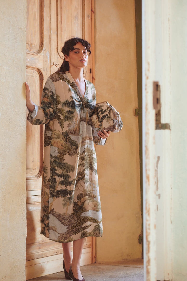 Rivers and Trees Natural Midi Dress