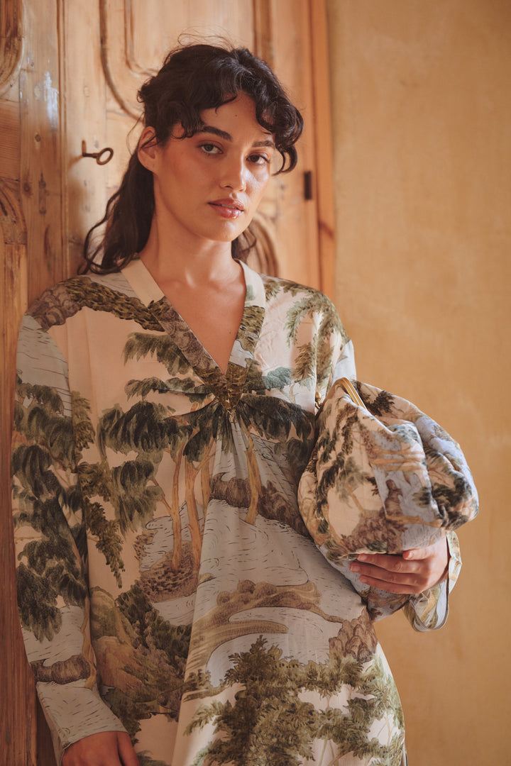 Rivers and Trees Natural Midi Dress