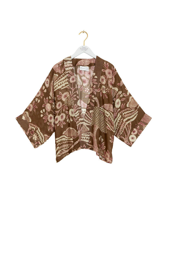 One Hundred Stars Rosa Brown Kimono