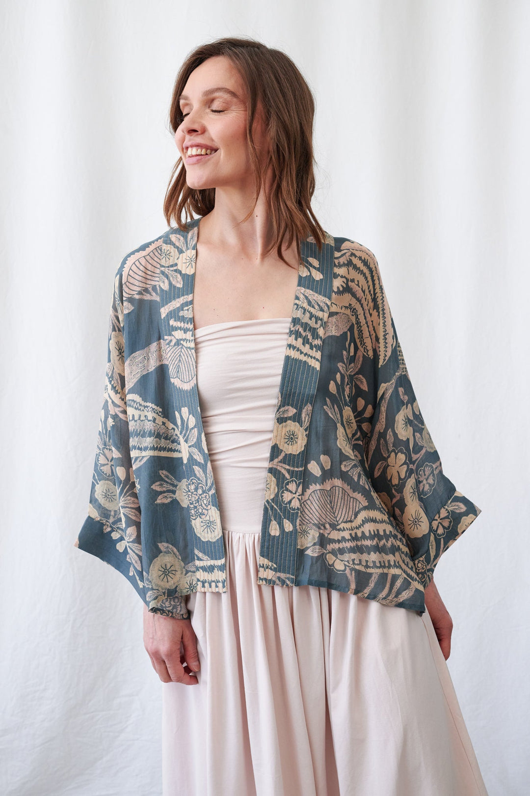 Kimono bleu rose