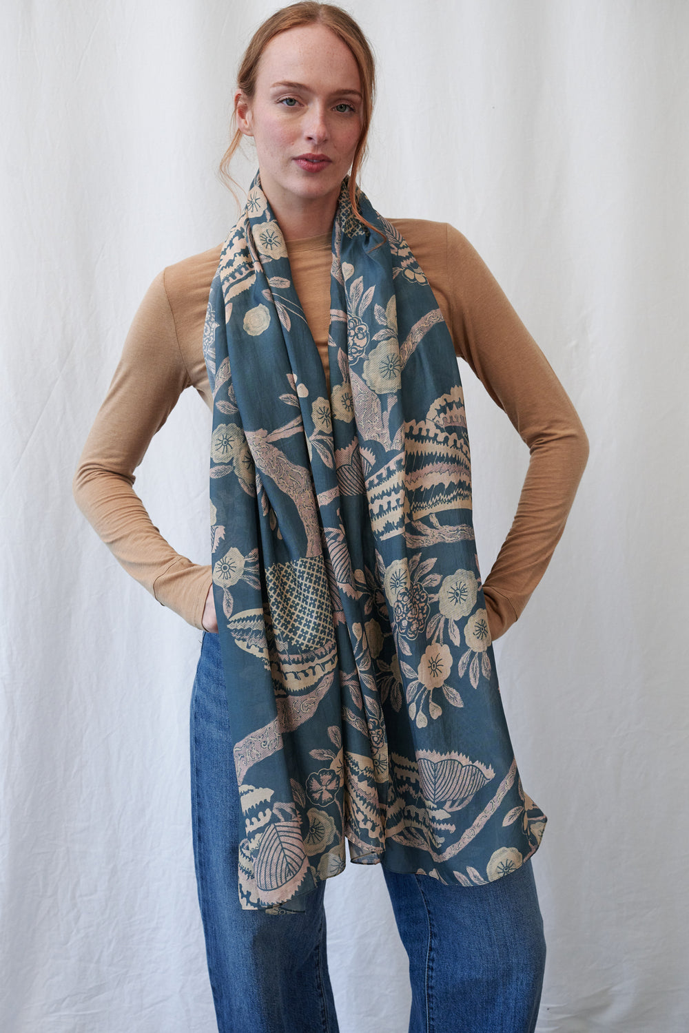 One Hundred Stars Rosa Blue Scarf