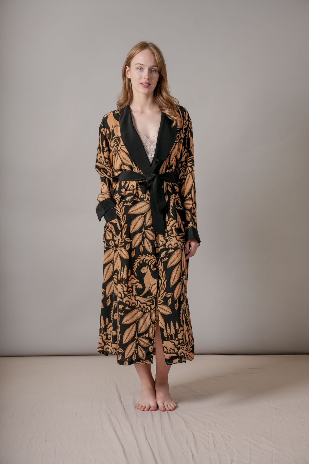Sphinx Black Crepe Gown