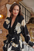 Stork Black Crepe Gown