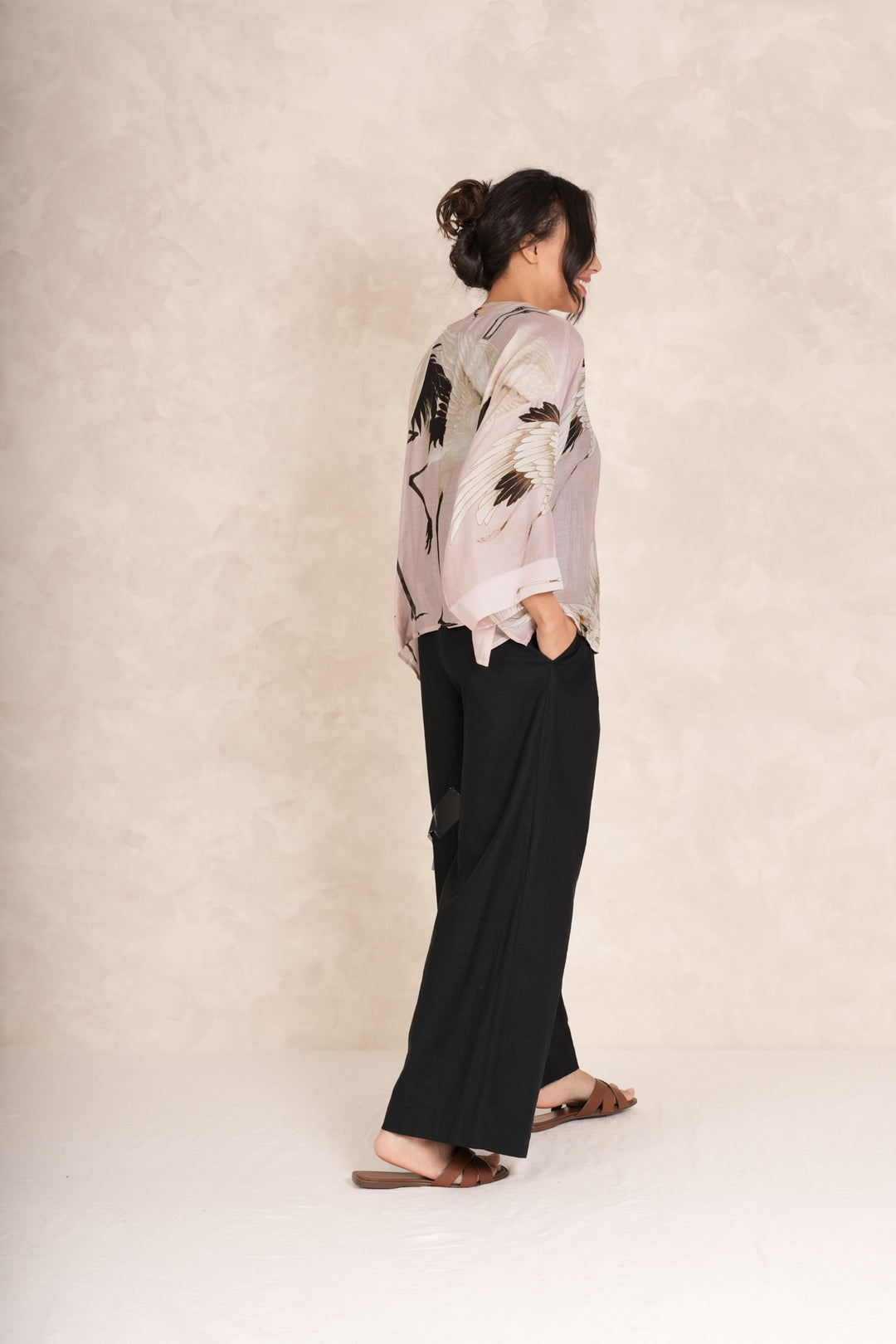 Kimono Rose Plâtre Cigogne