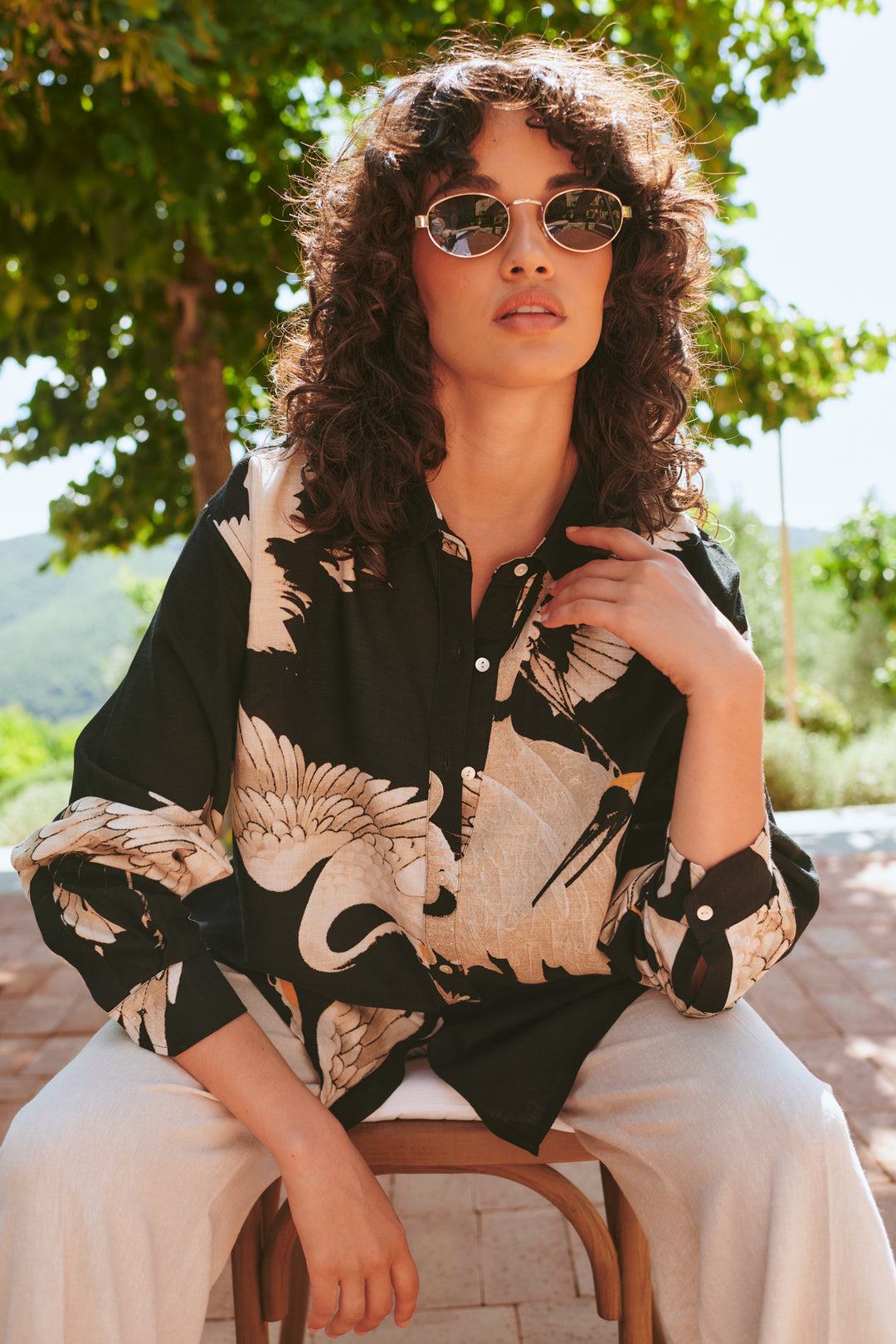 Stork Black Oversized Shirt