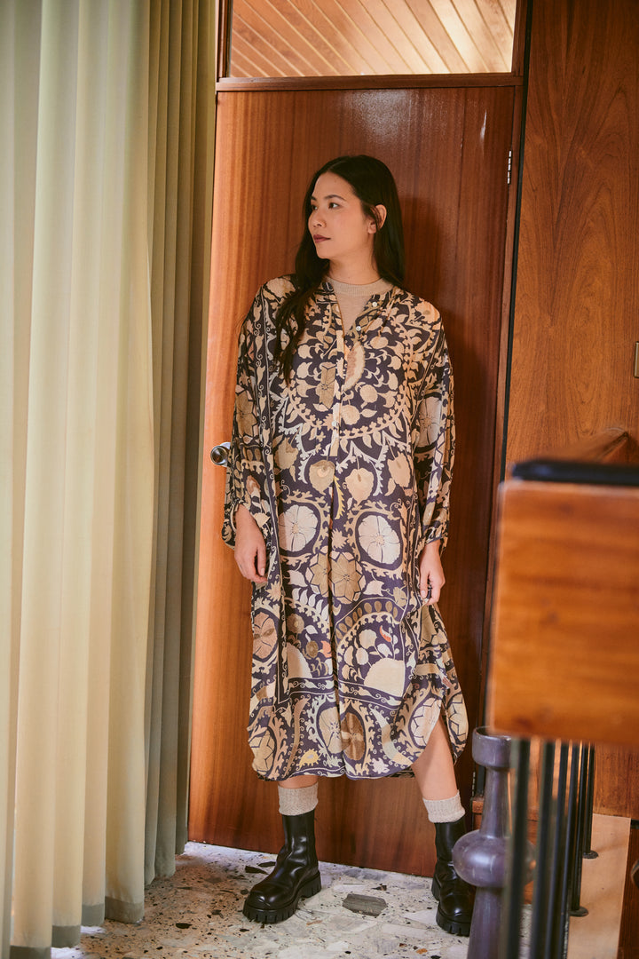 Susani Charcoal Crepe Darcy Dress