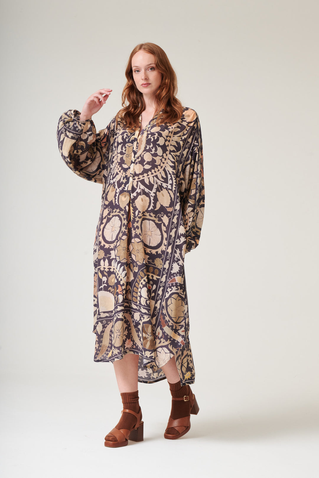 Susani Charcoal Crepe Darcy Dress