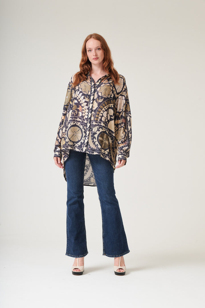 Susani Charcoal Oversized Shirt