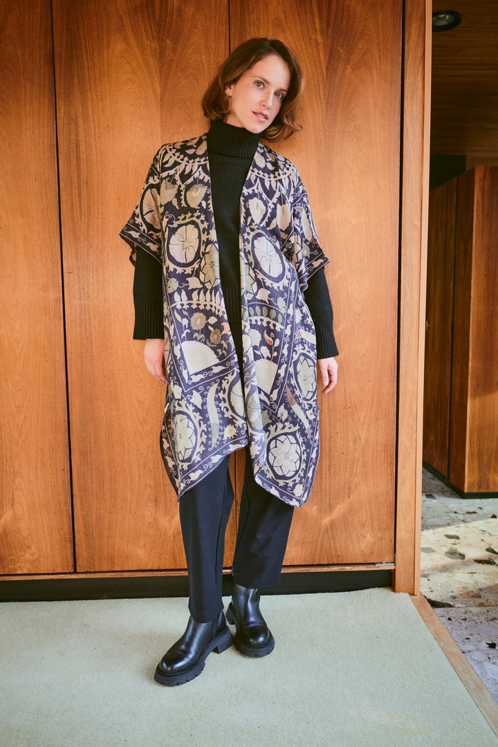 Susani Charcoal Wool Throwover