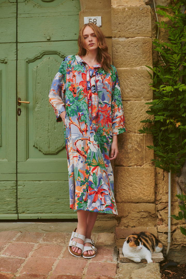 Tropicana Blue Tie Dress