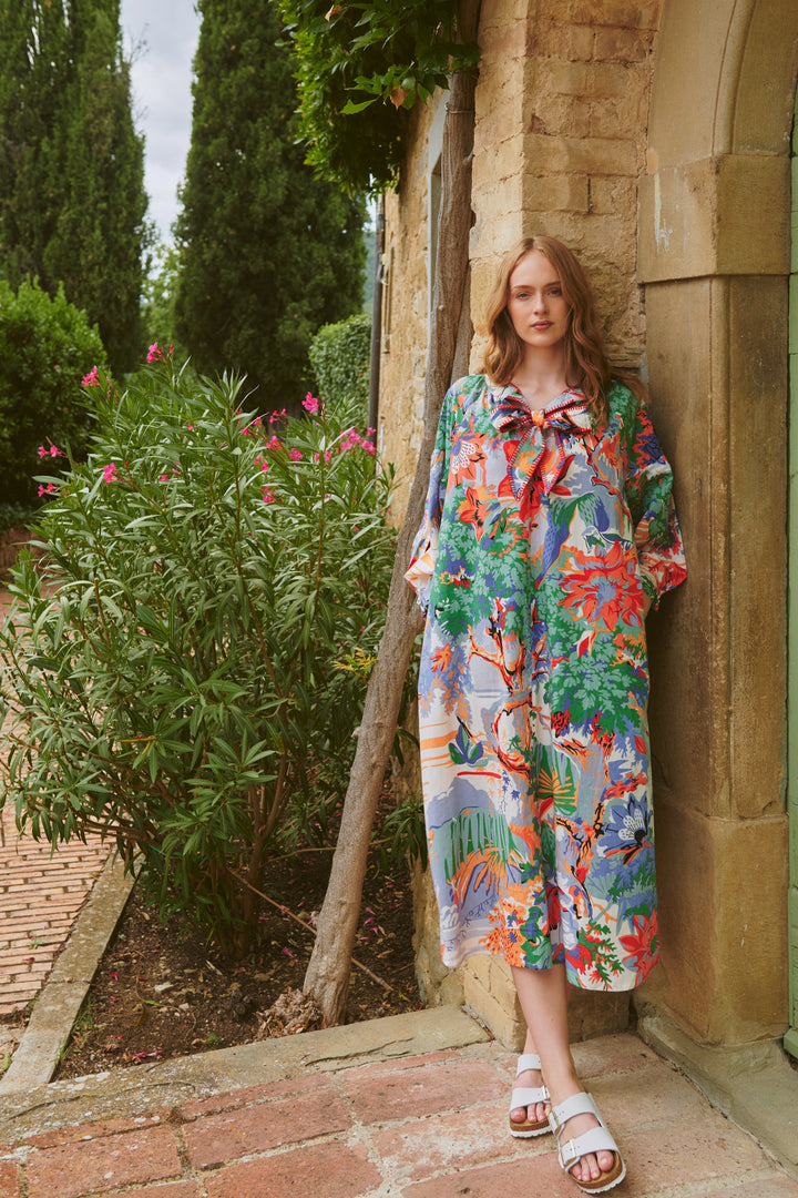 Tropicana Blue Tie Dress