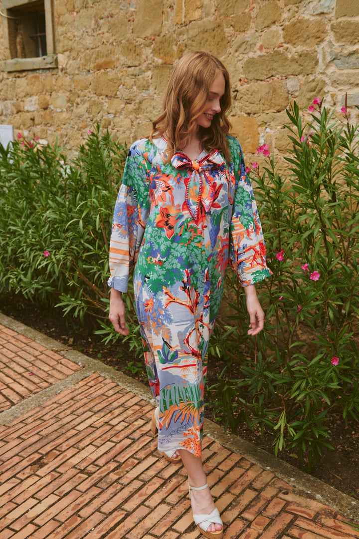 Tropicana Blue Tie Dress