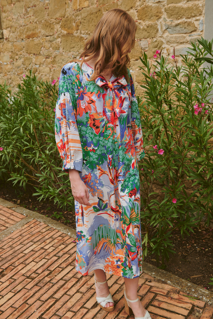 Tropicana Blue Tie Dress