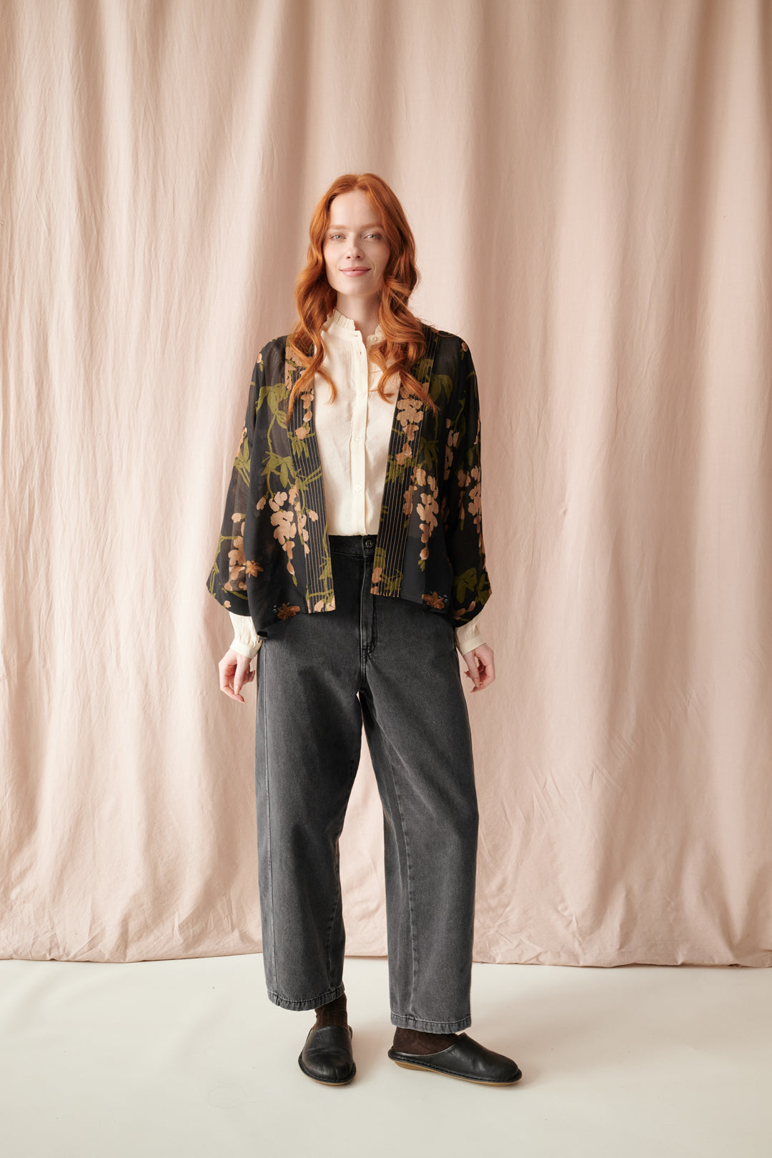 Wisteria Black Kimono