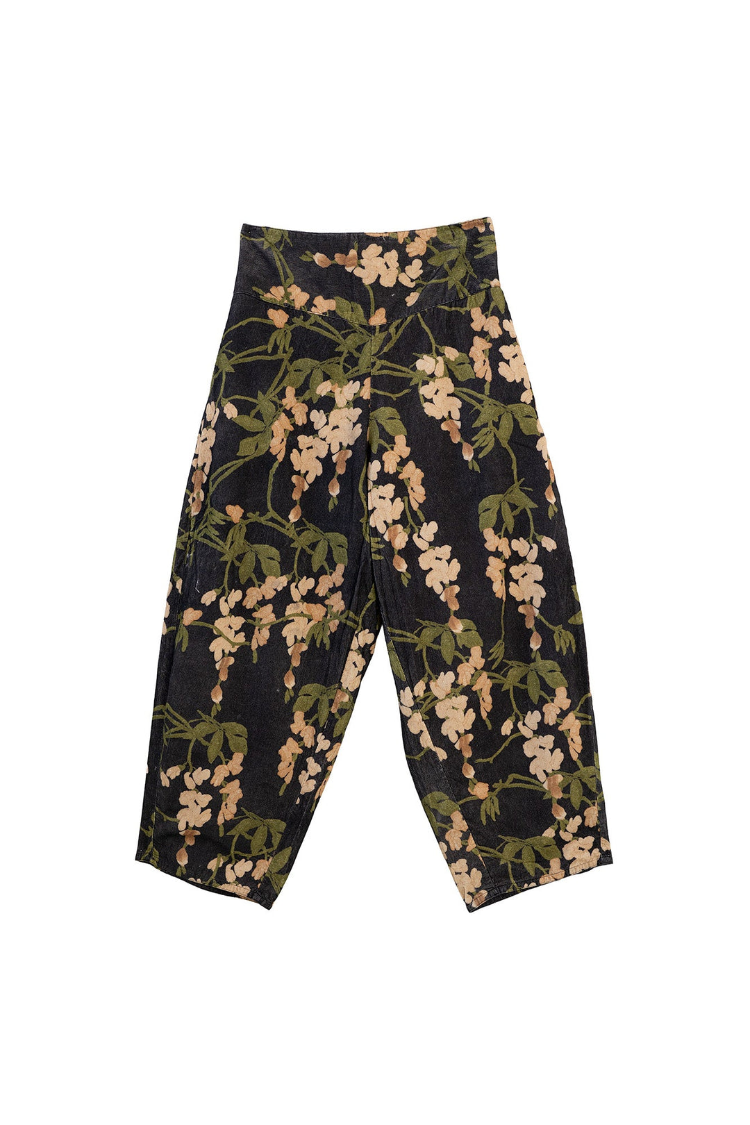 One Hundred Stars Wisteria Black Needlecord Barrel Pants 