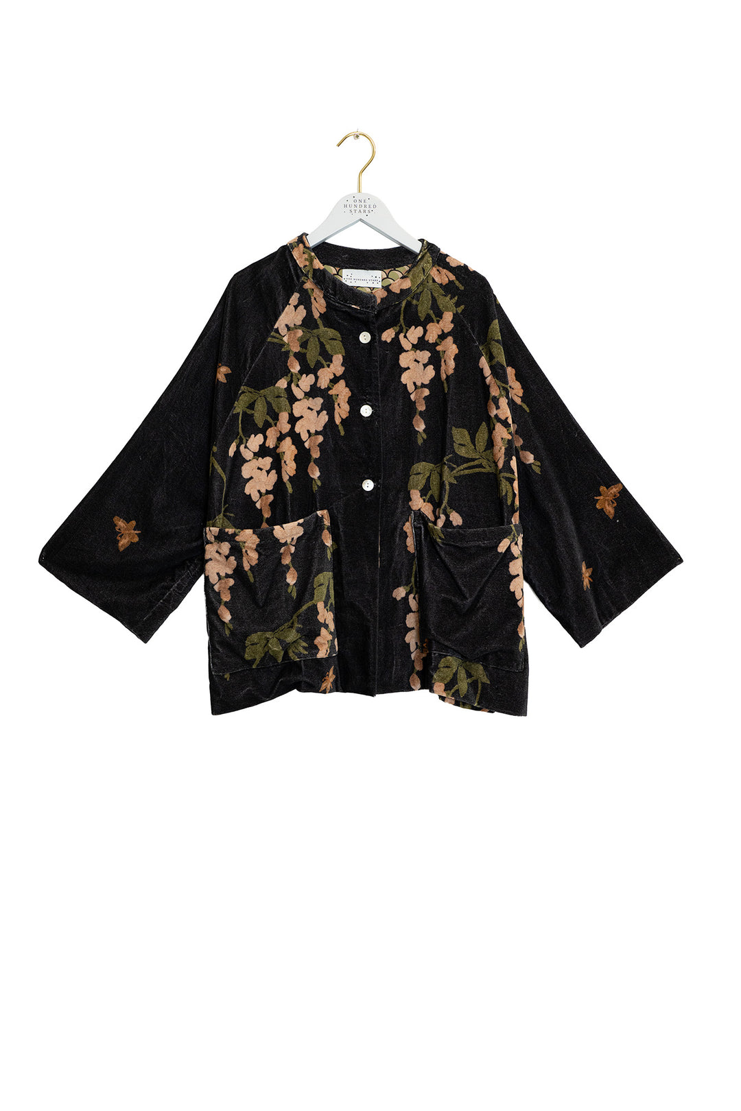 One Hundred Stars Wisteria Black Velvet Jacket