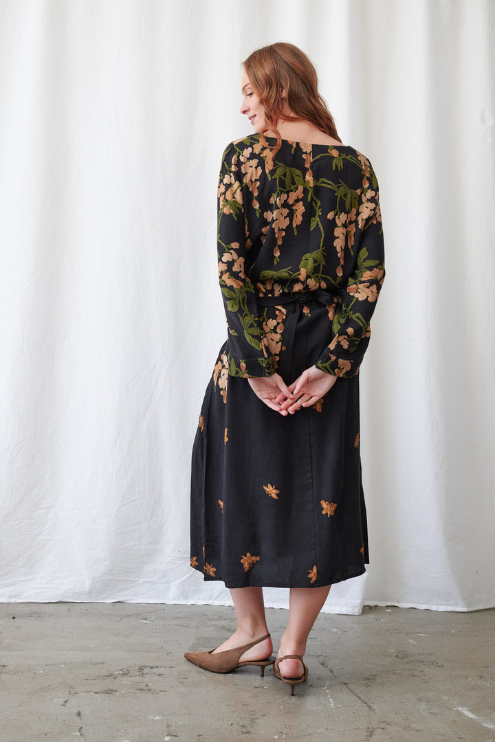 One Hundred Stars Wisteria Black Kate Dress