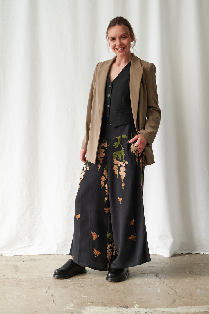 One Hundred Stars Wisteria Black Palazzo Pants