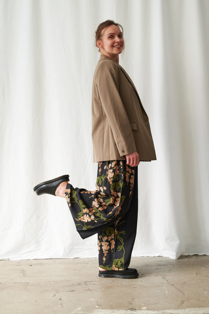 One Hundred Stars Wisteria Black Palazzo Pants