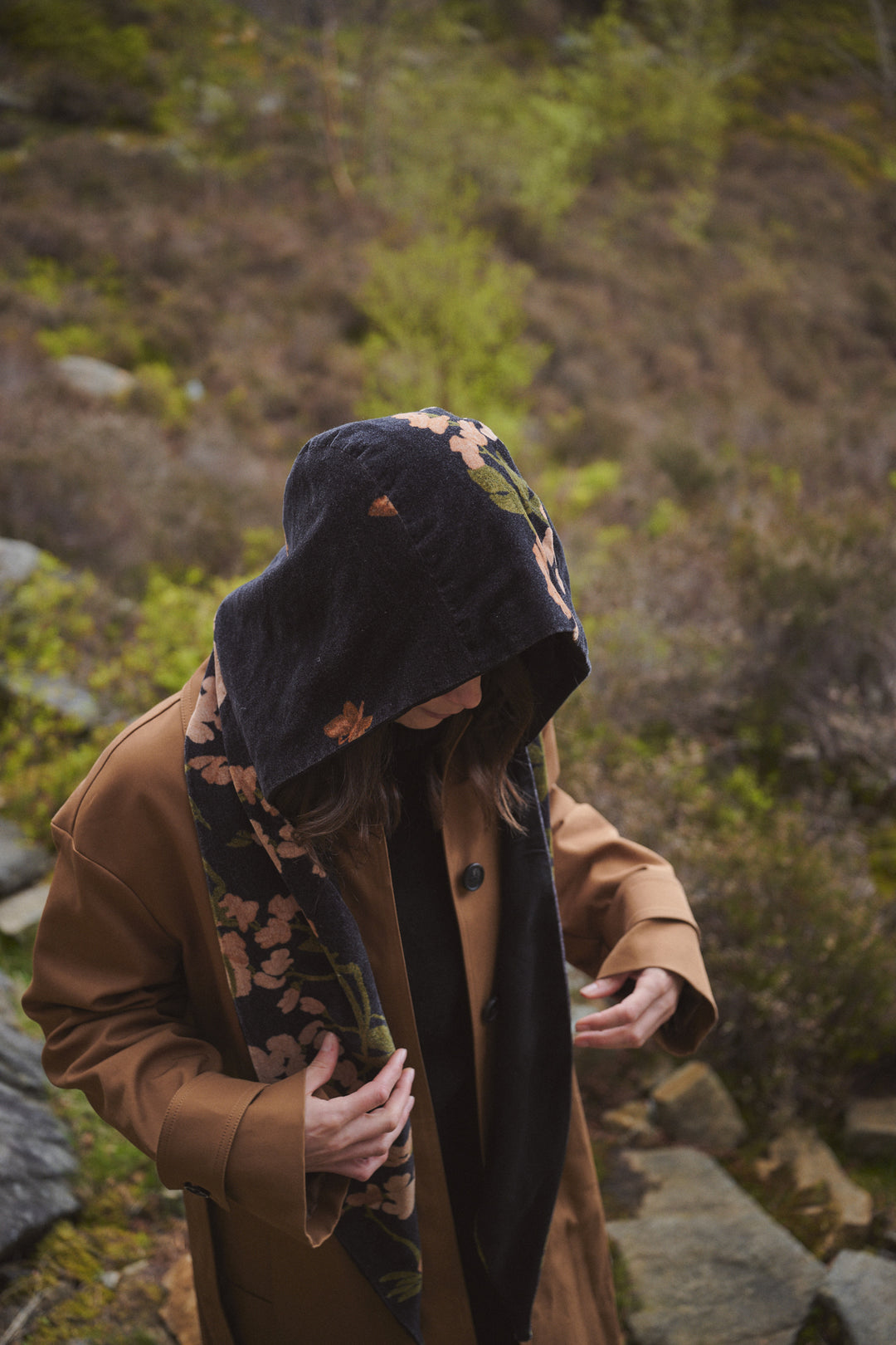 One Hundred Stars Wisteria Black Velvet Hood
