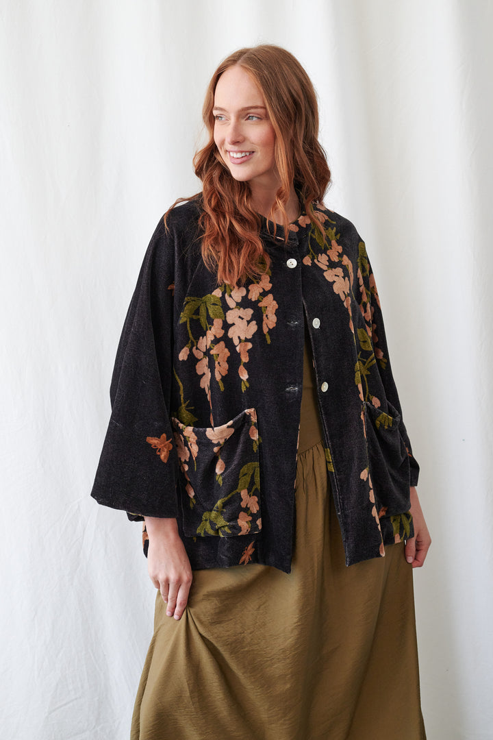 One Hundred Stars Wisteria Black Velvet Jacket
