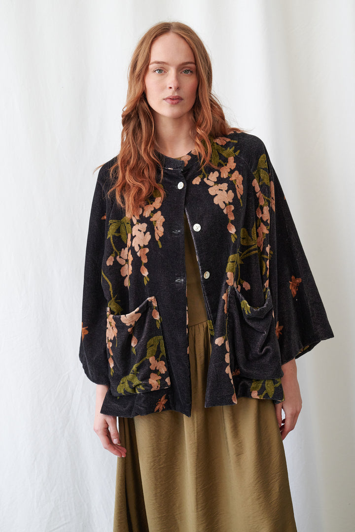 One Hundred Stars Wisteria Black Velvet Jacket