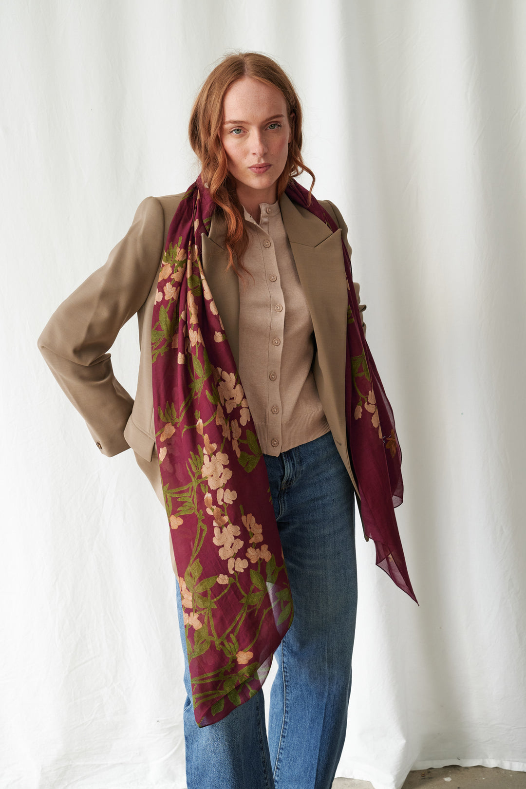 One Hundred Stars Wisteria Plum Scarf