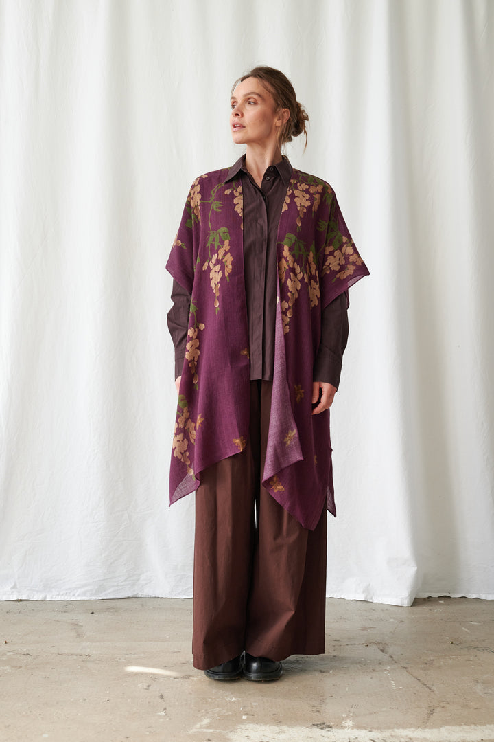 One Hundred Stars Wisteria Plum Wool Throwover
