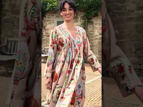 Boho Garden Grey Pinch Pleat Dress